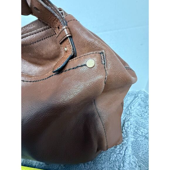 Large Vintage Cole Haan Butter Soft Pebbled Leather Shoulder Satchel Bag Brown - Picture 4 of 14